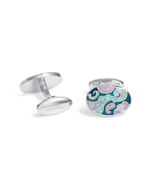 Clifton Wilson Oval Paisley Cuff Links in at