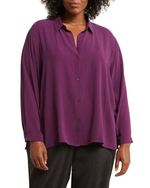 Eileen Fisher Long Sleeve Silk Blouse in at