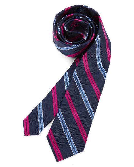Tallia Repp Stripe Silk Blend Tie in Navy at