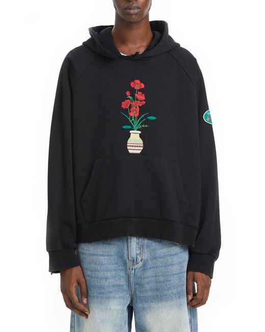 Profound Flower Vase Oversize Embroidered Floral Hoodie in at