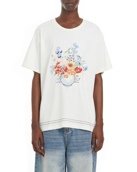 Profound Bouquet Flower Embroidered Oversize T-Shirt in at