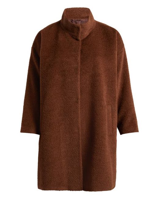 Eileen Fisher Stand Collar Wool Blend Coat in at