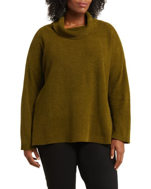 Eileen Fisher Cowl Neck Organic Cotton Sweater in at