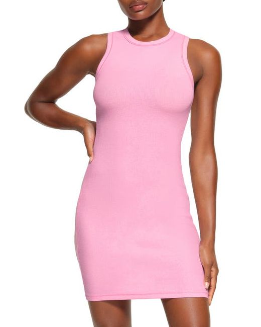 Skims Ribbed Body-Con Dress in Bubblegum Marble at