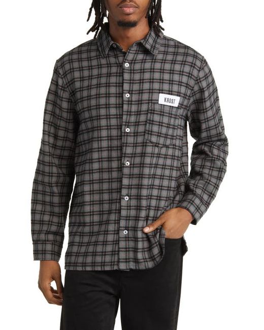 Krost Plaid Cotton Flannel Button-Up Shirt in at