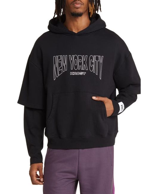 Krost Layered NYC Graphic Hoodie in at