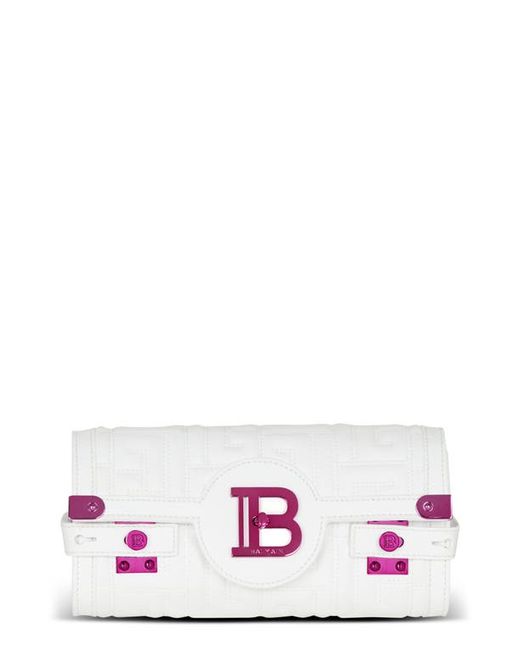 Balmain B-Buzz 23 Monogram Quilted Leather Clutch in at