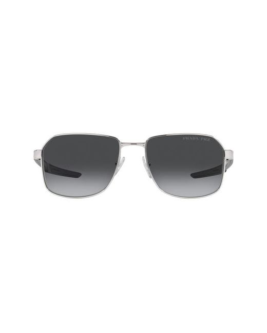 Prada Linea Rossa 57mm Polarized Gradient Rectangular Sunglasses in at