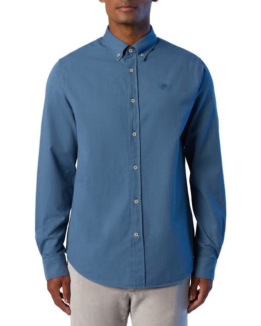 North Sails Logo Embroidered Cotton Gabardine Button-Down Shirt in at