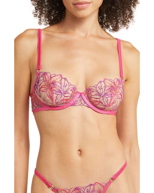 Bluebella Lilly Embroidered Mesh Satin Underwire Bra in at