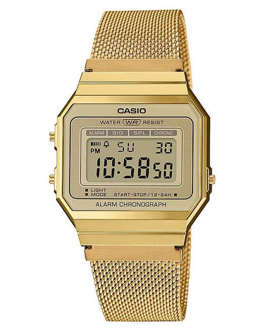 Casio Mesh Strap Digital Chronograph Watch 37.4mm x 35.5mm in at