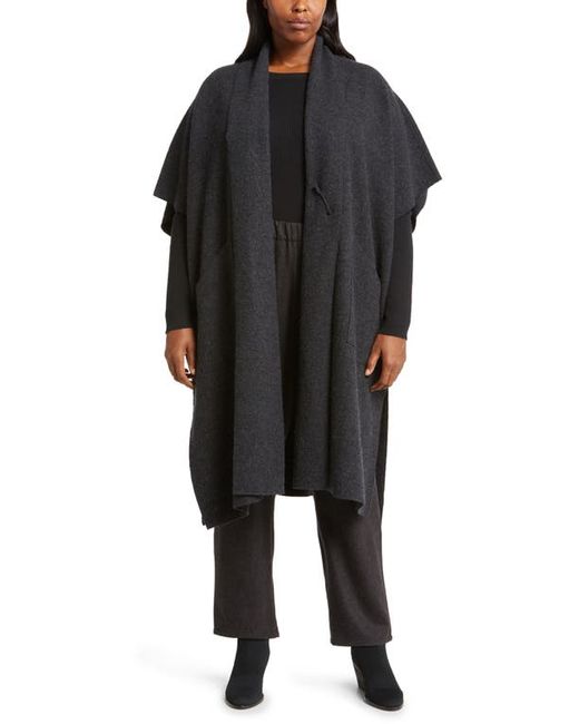 Eileen Fisher Oversize Boiled Wool Poncho in at