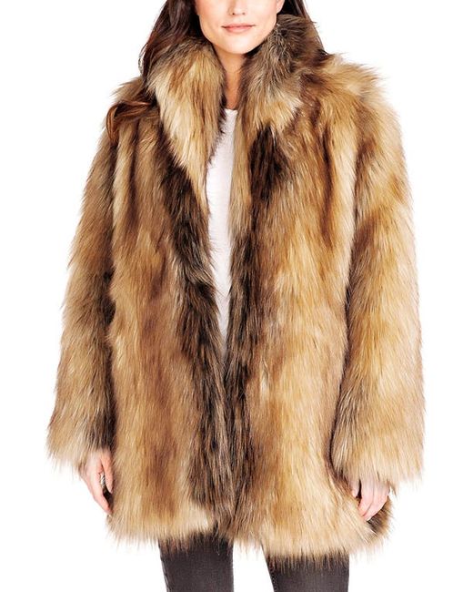 Donna Salyers Fabulous Furs Shawl Collar Faux Fur Coat in at