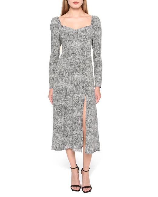 Wayf Love Letters Long Sleeve Midi Dress in at X-Small