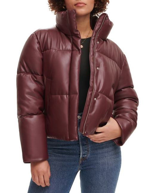 Levi's Water Resistant Faux Leather Puffer Jacket in at