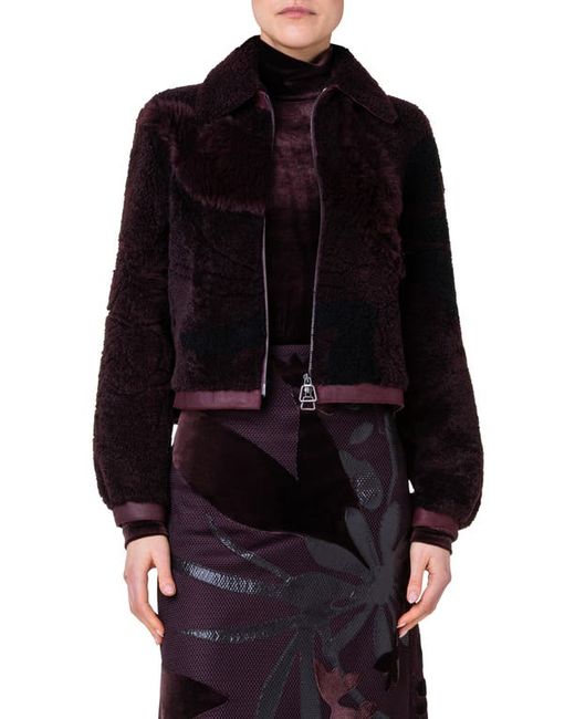 Akris Sady Floral Patchwork Genuine Shearling Jacket in at