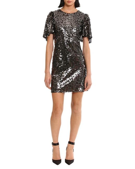 Donna Morgan For Maggy Sequin Flutter Sleeve Cocktail Minidress in at 0