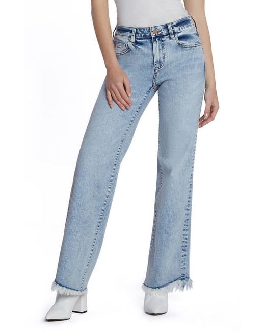 Hint Of Blu Happy Fray Hem Flare Jeans in at 25