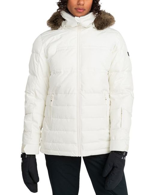 Roxy Quinn Durable Water Repellent Snow Jacket with Faux Fur Hood in at X-Small
