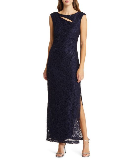 Connected Apparel Sequin Lace Sheath Gown in at 4