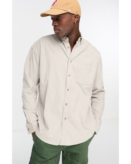 Asos Design Oversize Corduroy Button-Down Shirt in at X-Small