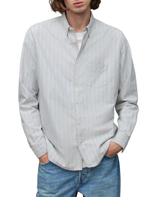 AllSaints Hitcher Stripe Button-Up Shirt in at Small