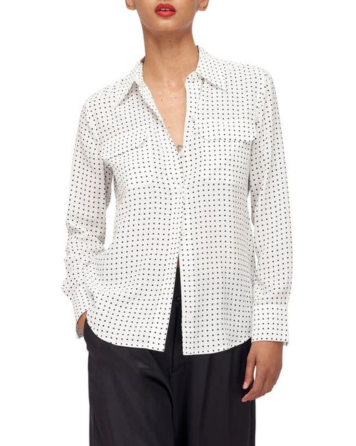 Equipment Slim Fit Signature Dot Print Silk Button-Up Blouse in at Xx-Small