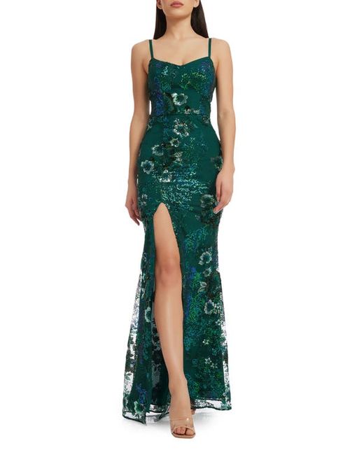Dress the population Tori Floral Sequin Mermaid Gown in at Xx-Small
