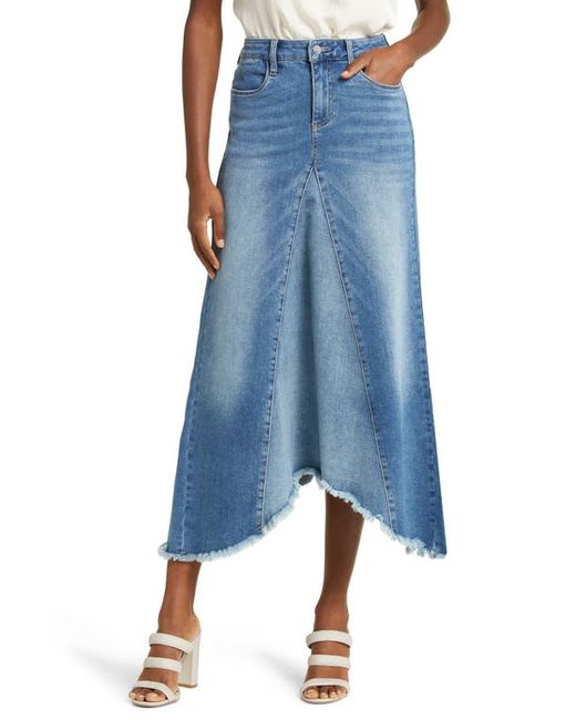 Wash Lab Denim Selma Pieced Asymmetric Denim Maxi Skirt in at