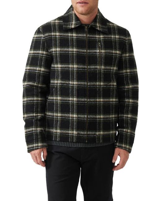 Rodd & Gunn Iverness Plaid Wool Blend Zip-Up Shirt Jacket in at X-Large