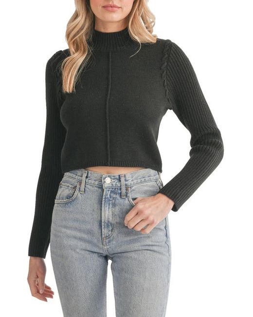 All In Favor Mock Neck Crop Sweater in at