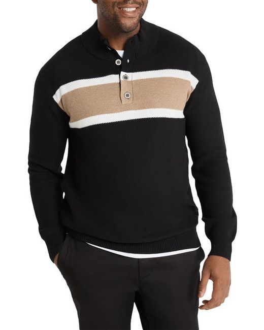 Johnny Bigg Keating Colorblock Stripe Cotton Henley Sweater in at Large