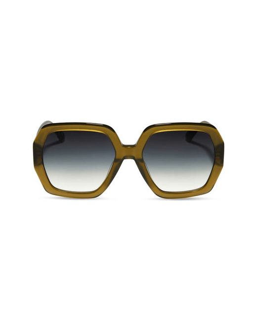 Diff Nola 51mm Gradient Square Sunglasses in Olive/Grey at