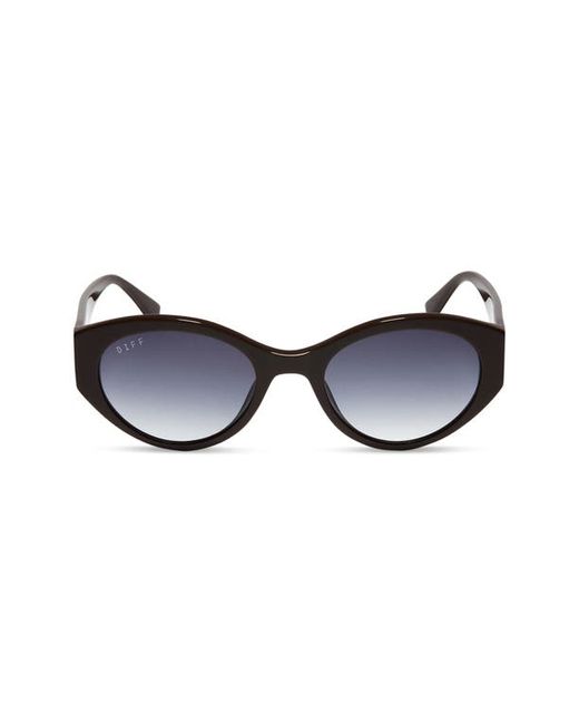 Diff Linnea 55mm Oval Sunglasses in Truffle/Grey Gradient at