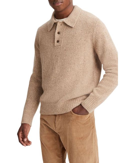 Vince Donegal Tweed Cashmere Polo Sweater in at