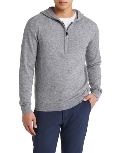 Johnnie-o Mitch Hooded Half Zip Wool Cashmere Sweater in at