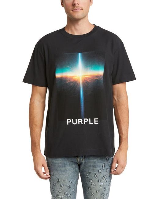 Purple Brand Textured Jersey Graphic T-Shirt in at X-Small