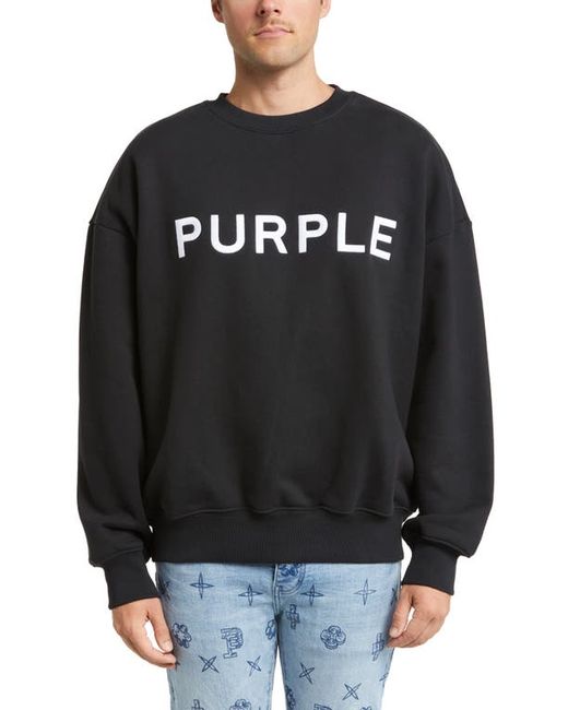 Purple Brand Cotton Graphic Fleece Sweatshirt in at Small