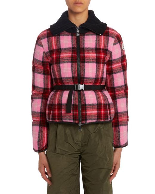 Moncler Zambeze Plaid Wool Flannel Puffer Jacket in at 3