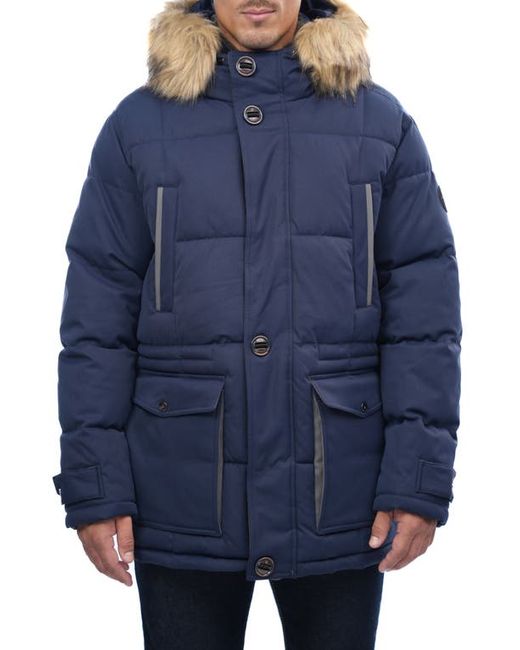 Rainforest Summit Water Resistant Hooded Quilted Parka with Faux Fur Trim in at