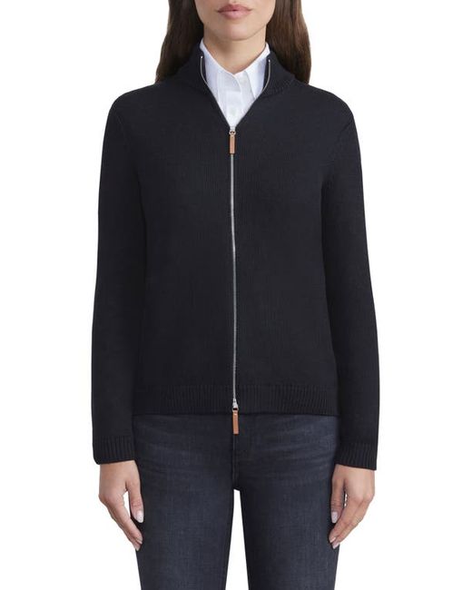 Lafayette 148 New York Cotton Silk Knit Bomber Jacket in at X-Small