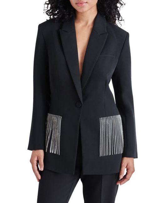 Steve Madden Kendra Embellished One-Button Blazer in at X-Small