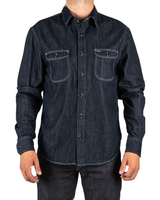 Hiroshi Kato The Brace Denim Button-Up Shirt in at Small