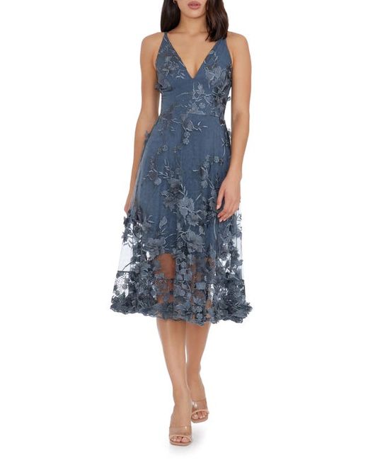 Dress the population Audrey Embroidered Fit Flare Dress in at
