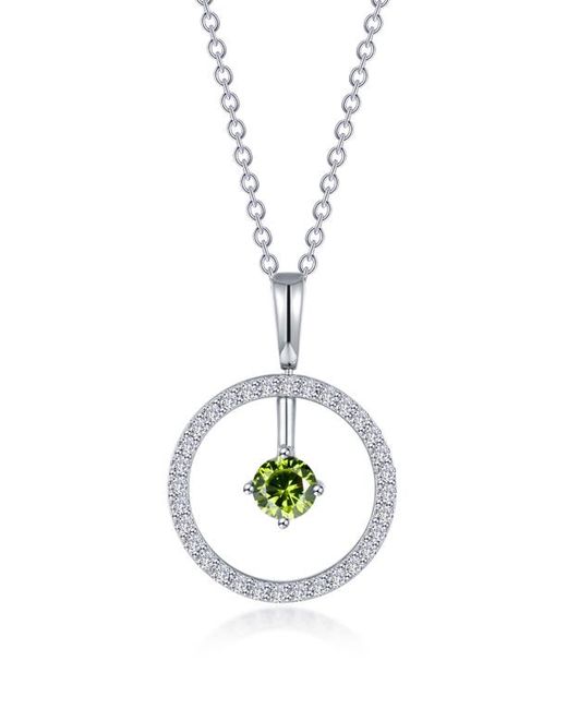 Lafonn Simulated Diamond Lab-Created Birthstone Reversible Pendant Necklace in Light August at
