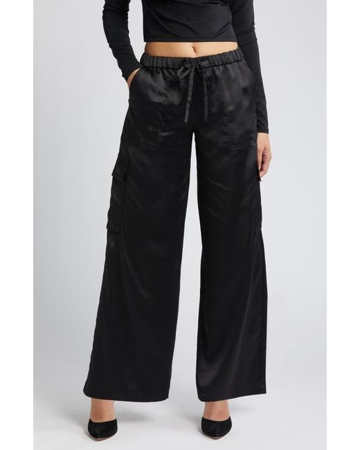 Open Edit Satin Cargo Pants in at Xx-Small