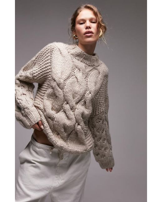 TopShop Chunky Cable Stitch Sweater in at X-Small