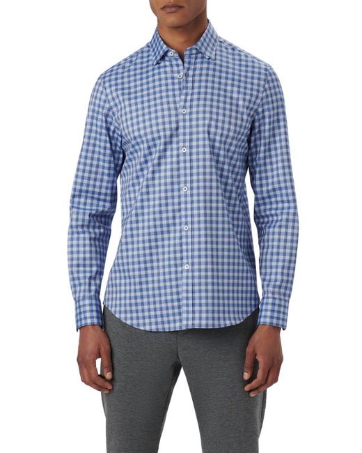Bugatchi Karl Shaped Fit Plaid Stretch Cotton Button-Up Shirt in at Small