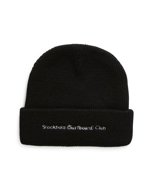 Stockholm Surfboard Club Mossa Logo Embroidered Beanie in at