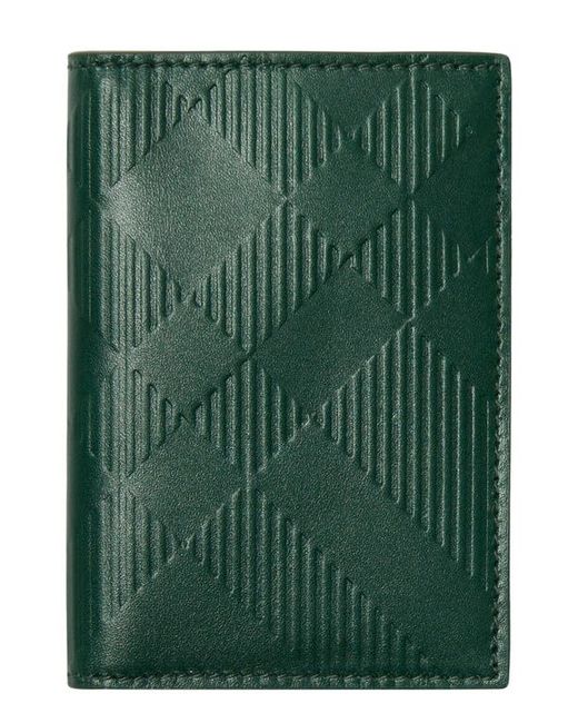 Burberry Bateman Check Embossed Leather Bifold Wallet in at